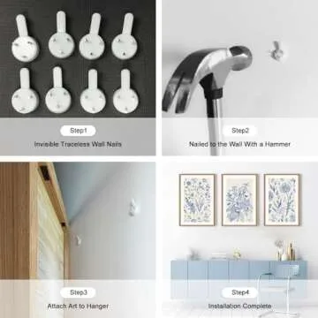 KAIRNE Classic Chinoiserie Framed Canvas Wall Art Set, Blue Watercolor Flower Wall Decor, Blue and White Plant Wall Painting, Minimalist Floral Art Print for Living Room, Bedroom, Office - 16"×24"×3