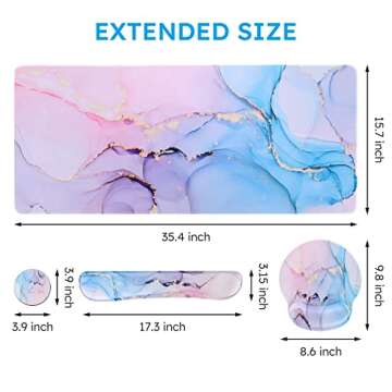 iCasso XXL Mouse pad, Gaming Mouse Pad Wrist Support Set,4in1 Desk Mat+ Keyboard Wrist Rest+Mouse Wr...