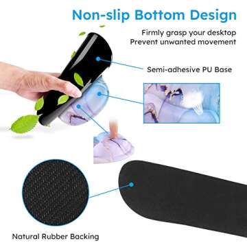 iCasso XXL Mouse pad, Gaming Mouse Pad Wrist Support Set,4in1 Desk Mat+ Keyboard Wrist Rest+Mouse Wrist Rest+Coaster Set with Ergonomic Design for Home Office Table Computer-Blue Marble