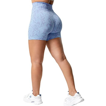 YEOREO Women's High Waisted Seamless Camo Workout Shorts