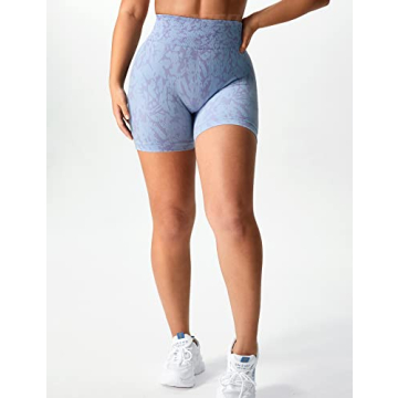 YEOREO Women's High Waisted Seamless Camo Workout Shorts