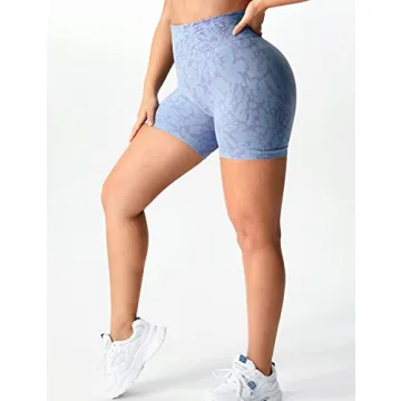 YEOREO Women's High Waisted Seamless Camo Workout Shorts