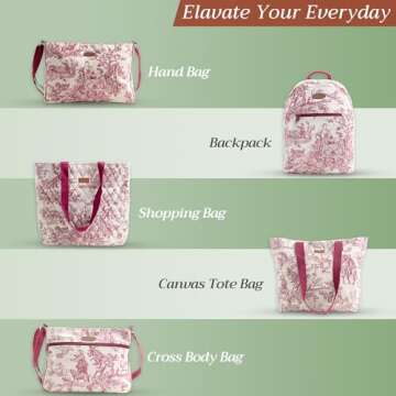 Maison d' Hermine Weekend Bag Cotton Quilted Duffel Overnight Luggage Weekender Gym Bag for Gifts Travel Men Women Business Travellers Family Trip, The Miller - Red