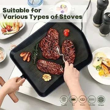 Parmedu Nonstick Grill Pan for Indoor & Outdoor Cooking