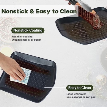 Parmedu Nonstick Grill Pan for Indoor & Outdoor Cooking