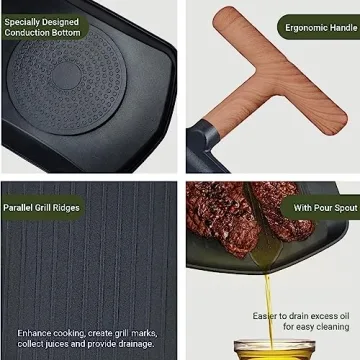 Parmedu Nonstick Grill Pan for Indoor & Outdoor Cooking