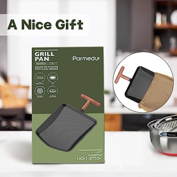 Parmedu Nonstick Grill Pan for Indoor & Outdoor Cooking