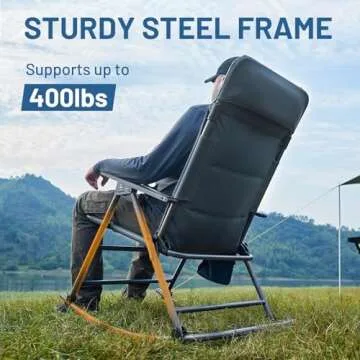 Oversized Folding Rocking Chair supports up to 400 lbs