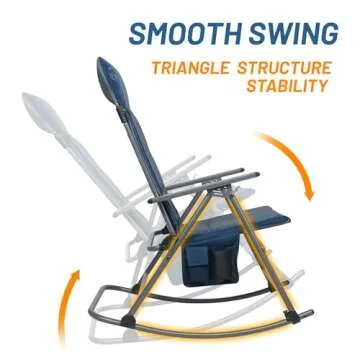 Oversized Folding Rocking Chair supports up to 400 lbs