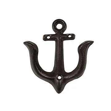 ROXLLGJC Nautical Rope Toilet Paper Holder Coastal Towel Holder with Metal Hook for Bathroom Decor (Black)