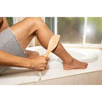 GranNaturals Dry Skin and Body Brush - 11.4 Inches - Improve Blood Circulation, Exfoliate Skin, Reduce Cellulite - Curved Natural Bristle Exfoliating Brush for Back, Legs, Feet