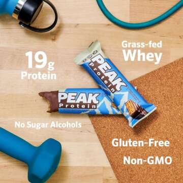 Enjoy PEAK PROTEIN BARS - Almond Butter Amaretti, 19G Protein