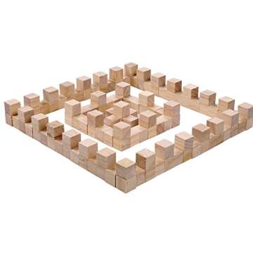 Supla 120pcs 1 inch Natural Solid Cube Wooden Unfinished Craft Wood Blocks Wood Cubes for DIY Craft Gifts (120pcs)