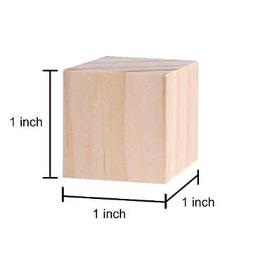 Supla 120pcs 1 inch Natural Solid Cube Wooden Unfinished Craft Wood Blocks Wood Cubes for DIY Craft Gifts (120pcs)