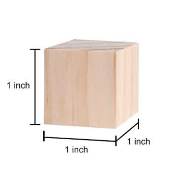 Supla 120pcs 1 inch Natural Solid Cube Wooden Unfinished Craft Wood Blocks Wood Cubes for DIY Craft Gifts (120pcs)