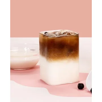 LUXU Square 8 oz Drinking Glasses Set - Stylish and Durable