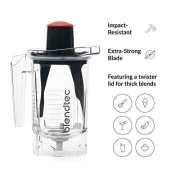 Blendtec 37 oz Twister Jar - Blender Jar Set for Shakes, Smoothies, and Thick Blends - Compatible with Blendtec Blenders - 16 oz Blending Capacity