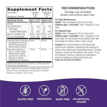 Nature's Way Sambucus Elderberry Immune Syrup, Daily Immune Support*, Black Elderberry Extract, Vitamin C, Zinc, Echinacea, Propolis, 8 Fl Oz (Packaging May Vary)