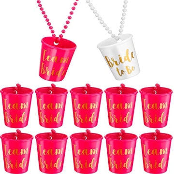 Betgod Shot Necklace, Colorful Bridal Shot Glass Necklace for Bachelorette Fun 12 PCS
