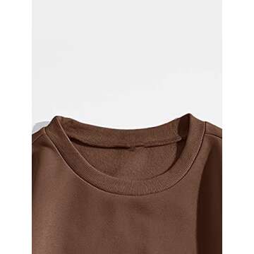 MakeMeChic Plus Size Oversized Sweatshirt - Coffee Brown
