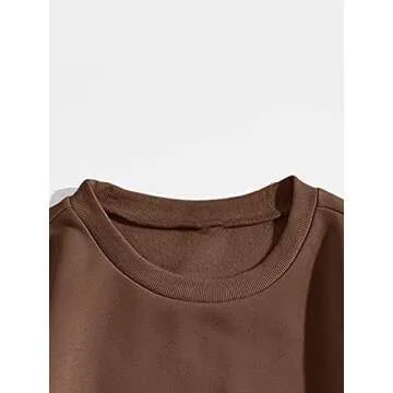 MakeMeChic Plus Size Oversized Sweatshirt - Coffee Brown