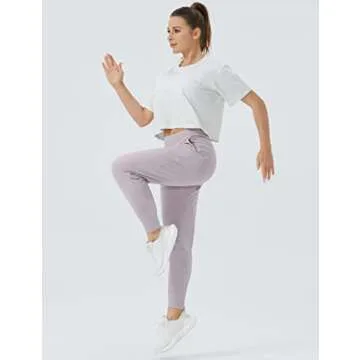 THE GYM PEOPLE Women's Workout Crop Top T-shirt Short Sleeve Boxy Yoga Running Cropped Basic Tee Heather White