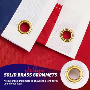 American Flag 3x5 Outdoor, 210D 3x5 Flags Outside, Made in USA Heavy Duty Spun Polyester USA Flag, A...