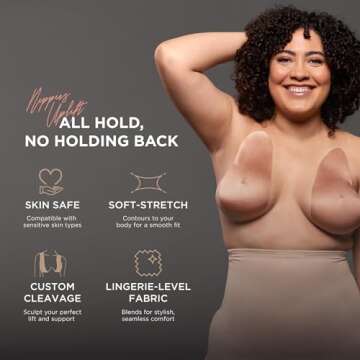 Nippies Uplift: The Ultimate Breast Tape, One Size Boob Tape - 3 Pairs - Adhesive, Sticky, Backless Bra for Comfort & Support