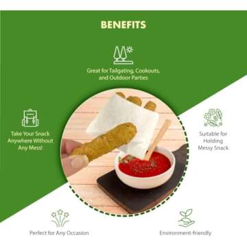 Regency Wraps Grease Resistant Snack Bags, Serving Bag for French Fries, Onion Rings, and More, Perfect for Outdoor Entertaining, Keeps hands Grease-Free, Pack of 100