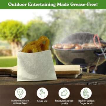 Regency Wraps Grease Resistant Snack Bags, Serving Bag for French Fries, Onion Rings, and More, Perfect for Outdoor Entertaining, Keeps hands Grease-Free, Pack of 100