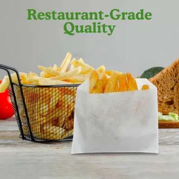 Regency Wraps Grease Resistant Snack Bags, Serving Bag for French Fries, Onion Rings, and More, Perfect for Outdoor Entertaining, Keeps hands Grease-Free, Pack of 100