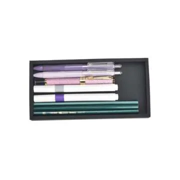 DNC Bathroom Counter Tray, Small 7.9" Silicone Vanity Tray, Kitchen Sink Soap Tray for Dish Holder Dispenser Countertop Toilet Tank Desk Organizer Black