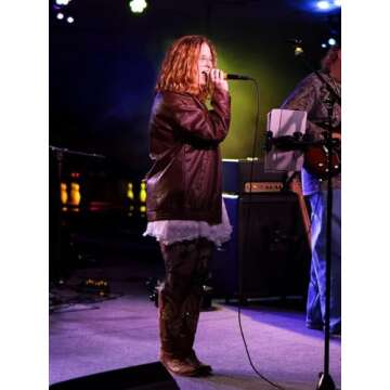 hathne Women's Oversized Leather Jackets Faux Zip Up Fall Fashion Motorcycle Jackets Coats Winter Clothes(Coffee,L)