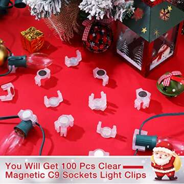 Versatile C9 Magnetic Christmas Light Clips for Easy Outdoor Setup