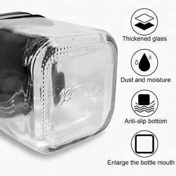 SvaTao Condiment Jar Spice Container with 304 Stainless Steel Lids and Spoons,Clear Glass Condiment Canisters Pots Seasoning Box Salt Container Sugar Bowl Set of 3 for Kitchen, Counter, Food Storage