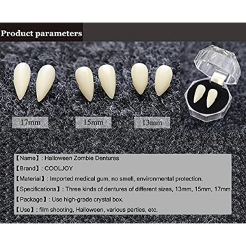 KKINYAS Halloween Vampire Fangs with Adhesive for Spooky Looks