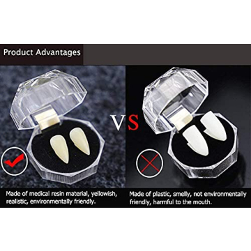 KKINYAS Halloween Vampire Fangs with Adhesive for Spooky Looks