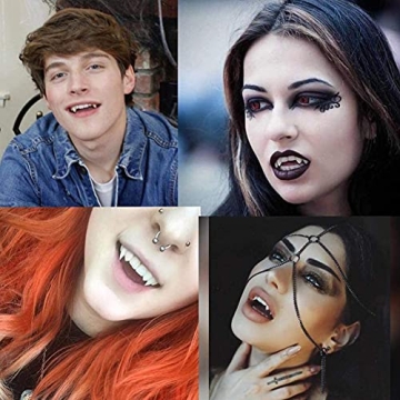 KKINYAS Halloween Vampire Fangs with Adhesive for Spooky Looks