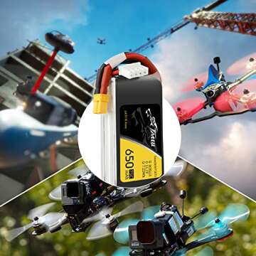 Tattu 11.1V 650mAh 75C 3S1P LiPo Battery Pack with XT30 Plug for 90 to 180 Size, Torrent 110, Lizard 95 Quadcopters