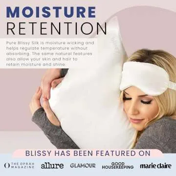 Blissy Silk Sleep Mask - Silk Eye Sleeping Mask for Women & Men for Total Blackout - 100% Pure Mulberry Silk, 22 Momme 6a Fibers - Blindfold Silk Sleep Mask Side Sleeper Eye Cover (White)