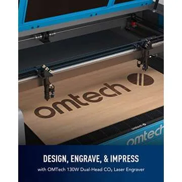 OMTech 130W CO2 Laser Engraver with Chiller and Dual Heads