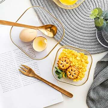 TOSSOW Square Glass Mixing Bowl Set of 2, Serving Bowls All Purpose Transparent Salad Bowls, Condiment Bowls for Fruit, Snacks, Sauces, Popcorn and More