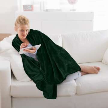 Utopia Bedding Fleece Blanket Throw Size Forest Green 300GSM Luxury Anti-Static Fuzzy Soft Microfiber Blanket for Couch, Sofa and Bed (60x50 Inch)