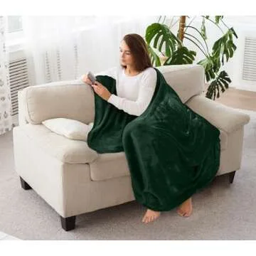 Utopia Bedding Fleece Blanket Throw Size Forest Green 300GSM Luxury Anti-Static Fuzzy Soft Microfiber Blanket for Couch, Sofa and Bed (60x50 Inch)