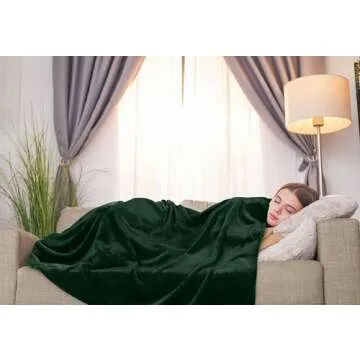 Utopia Bedding Fleece Blanket Throw Size Forest Green 300GSM Luxury Anti-Static Fuzzy Soft Microfiber Blanket for Couch, Sofa and Bed (60x50 Inch)