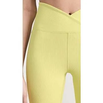 Year of Ours Women's Ribbed Veronica Leggings, Cyberlime, Yellow, XL
