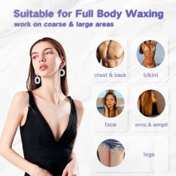 EARAYWAX Hard Wax Beads for Hair Removal, 1lb Brazilian Coarse Waxing for Full Arms, Armpit, Bikini, Eyebrow, Face, Legs, Sensitive Skin, At-Home Wax Melts for Women Men