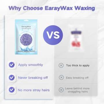 EARAYWAX Hard Wax Beads for Hair Removal, 1lb Brazilian Coarse Waxing for Full Arms, Armpit, Bikini, Eyebrow, Face, Legs, Sensitive Skin, At-Home Wax Melts for Women Men