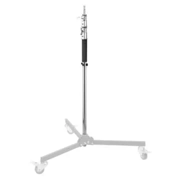Flashpoint Folding Wheeled Base Stand (Black/Chrome-Plated, 9')