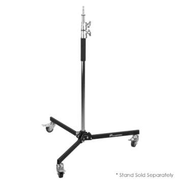Flashpoint Folding Wheeled Base Stand (Black/Chrome-Plated, 9')